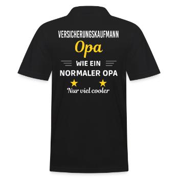 Opa wie ein nur viel cooler Versicherungskaufmann - Männer Poloshirt - Schwarz - Hinten - Kai (181cm)
