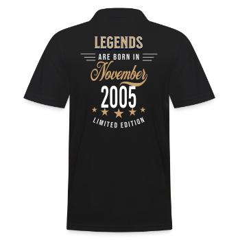 Legenden werden im November 2005 geboren - Männer Poloshirt - Schwarz - Hinten - Kai (181cm)