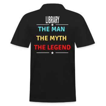 The Man The Myth The Legend LIBRARY - Men's Polo Shirt - black - Back - Kai (181cm)