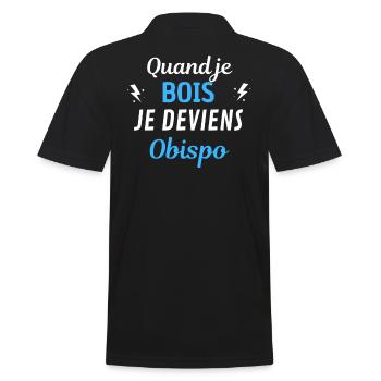 Quand je bois je deviens Pascal Obispo - Polo Homme - noir - Dos - Kai (181cm)