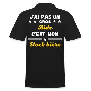 J'ai pas un Gros Bide c'est mon stock bière - Polo Homme - noir - Dos - Kai (181cm)