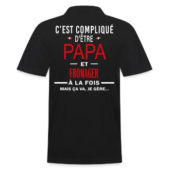 papa Et FROMAGER cadeau citation - Polo Homme - noir - Dos - Kai (181cm)