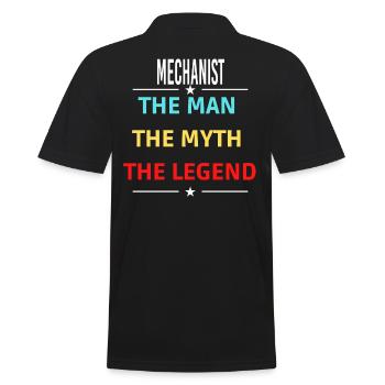 The Man The Myth The Legend MECHANIST - Men's Polo Shirt - black - Back - Kai (181cm)