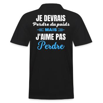 Je devrais perdre du poids, mais j'aime pas perdre - Polo Homme - noir - Dos - Kai (181cm)