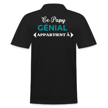 AJOUTEZ PRÉNOMS CE PAPY GÉNIAL APPARTIENT À - Polo Homme - noir - Dos - Kai (181cm)