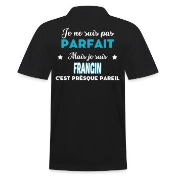 je ne suis pas parfait humour FRANGIN - Polo Homme - noir - Dos - Kai (181cm)