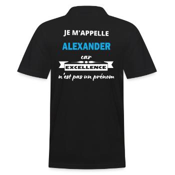 Je m'appelle excellence Alexander - Polo Homme - noir - Dos - Kai (181cm)