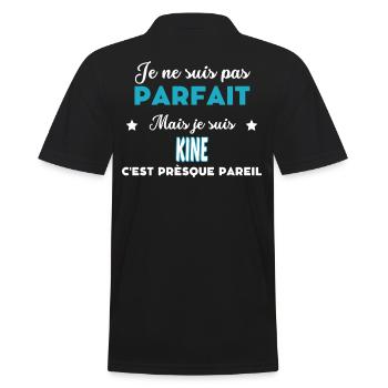 je ne suis pas parfait humour KINE - Polo Homme - noir - Dos - Kai (181cm)