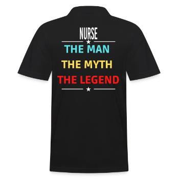 The Man The Myth The Legend NURSE - Men's Polo Shirt - black - Back - Kai (181cm)