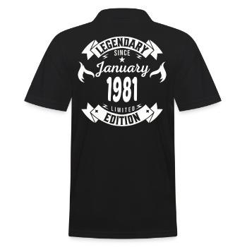 Légendaire depuis janvier 1981 - Polo Homme - noir - Dos - Kai (181cm)