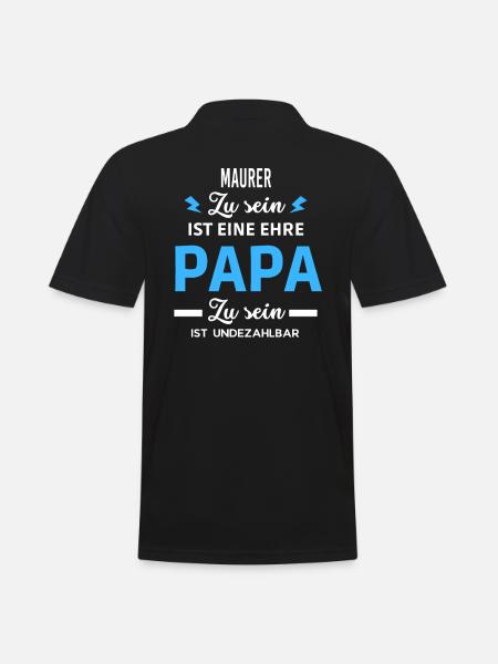 Zu sein ist eine ehre Papa ist undezahlbar Maurer - Männer Poloshirt - Schwarz