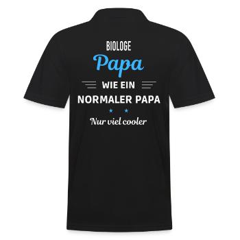 wie ein normaler Papa nur viel cooler Biologe - Männer Poloshirt - Schwarz - Hinten - Kai (181cm)