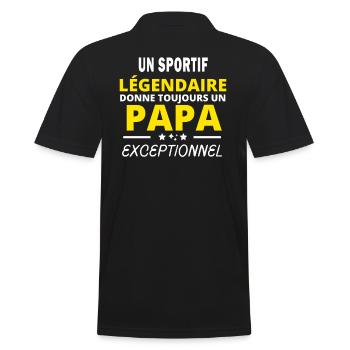 SPORTIF légendaire drôle papa exceptionnel - Polo Homme - noir - Dos - Kai (181cm)