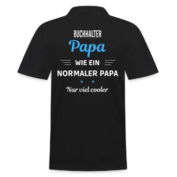 wie ein normaler Papa nur viel cooler Buchhalter - Männer Poloshirt - Schwarz - Hinten - Kai (181cm)