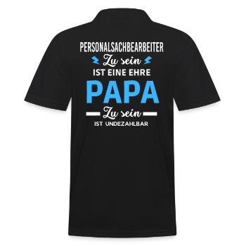 ehre Papa ist undezahlbar Personalsachbearbeiter - Männer Poloshirt - Schwarz - Hinten - Kai (181cm)