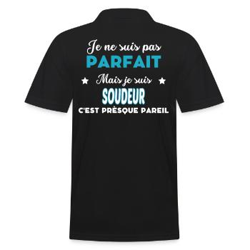 je ne suis pas parfait humour SOUDEUR - Polo Homme - noir - Dos - Kai (181cm)