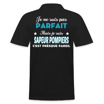je ne suis pas parfait humour SAPEUR POMPIERS - Polo Homme - noir - Dos - Kai (181cm)