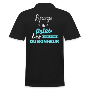 potes les ingrédients du bonheur Repassage - Polo Homme - noir - Dos - Kai (181cm)