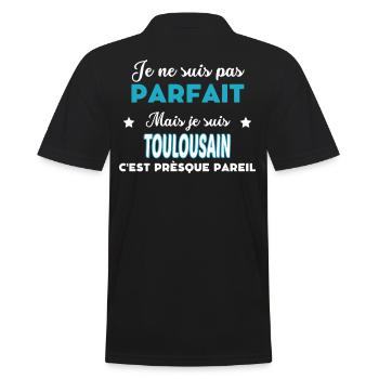 je ne suis pas parfait humour TOULOUSAIN - Polo Homme - noir - Dos - Kai (181cm)