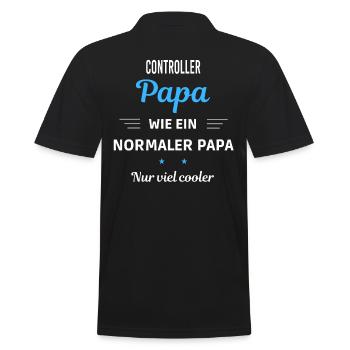 wie ein normaler Papa nur viel cooler Controller - Männer Poloshirt - Schwarz - Hinten - Kai (181cm)