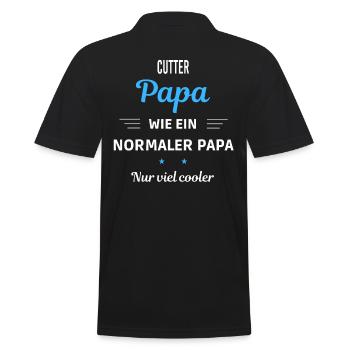 wie ein normaler Papa nur viel cooler Cutter - Männer Poloshirt - Schwarz - Hinten - Kai (181cm)