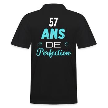 âge de la perfection cadeau humoristique 57 ans - Polo Homme - noir - Dos - Kai (181cm)