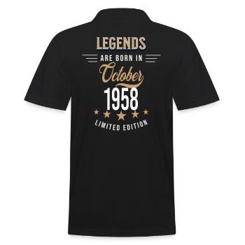Legenden werden im Oktober 1958 geboren - Männer Poloshirt - Schwarz - Hinten - Kai (181cm)