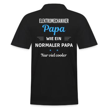 normaler Papa nur viel cooler Elektromechaniker - Männer Poloshirt - Schwarz - Hinten - Kai (181cm)