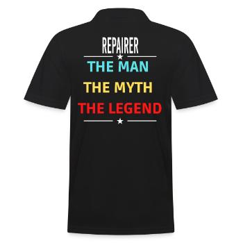 Der Mann Der Mythos Die Legende REPAIRER - Männer Poloshirt - Schwarz - Hinten - Kai (181cm)