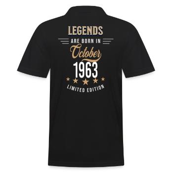 Legenden werden im Oktober 1963 geboren - Männer Poloshirt - Schwarz - Hinten - Kai (181cm)