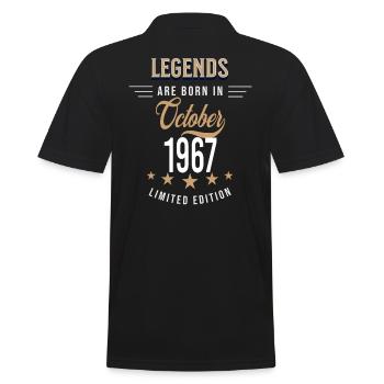 Legenden werden im Oktober 1967 geboren - Männer Poloshirt - Schwarz - Hinten - Kai (181cm)