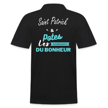 potes les ingrédients du bonheur Saint Patrick - Polo Homme - noir - Dos - Kai (181cm)