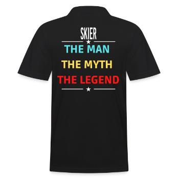Der Mann Der Mythos Die Legende SKIER - Männer Poloshirt - Schwarz - Hinten - Kai (181cm)