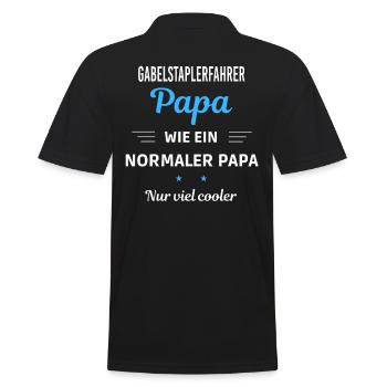 normaler Papa nur viel cooler Gabelstaplerfahrer - Männer Poloshirt - Schwarz - Hinten - Kai (181cm)