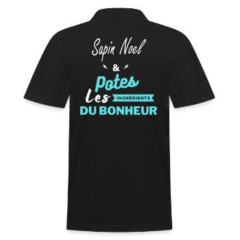 potes les ingrédients du bonheur Sapin Noel - Polo Homme - noir - Dos - Kai (181cm)