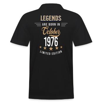 Legenden werden im Oktober 1976 geboren - Männer Poloshirt - Schwarz - Hinten - Kai (181cm)