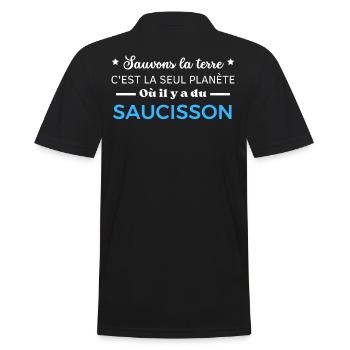 sauvons la terre c'est la seul planète - Polo Homme - noir - Dos - Kai (181cm)