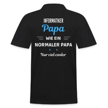wie ein normaler Papa nur viel cooler Informatiker - Männer Poloshirt - Schwarz - Hinten - Kai (181cm)