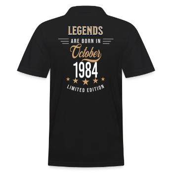 Legenden werden im Oktober 1984 geboren - Männer Poloshirt - Schwarz - Hinten - Kai (181cm)