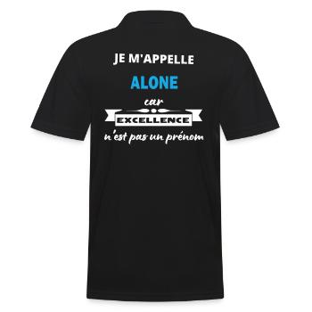 Je m'appelle excellence Alone - Polo Homme - noir - Dos - Kai (181cm)