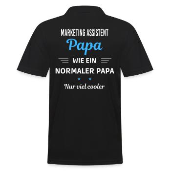 wie ein Papa nur viel cooler Marketing Assistent - Männer Poloshirt - Schwarz - Hinten - Kai (181cm)