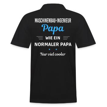 ein Papa nur viel cooler Maschinenbau-Ingenieur - Männer Poloshirt - Schwarz - Hinten - Kai (181cm)
