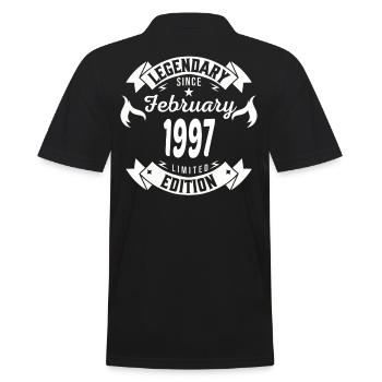 Legendär seit Februar 1997 - Männer Poloshirt - Schwarz - Hinten - Kai (181cm)