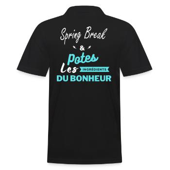 potes les ingrédients du bonheur Spring Break - Polo Homme - noir - Dos - Kai (181cm)