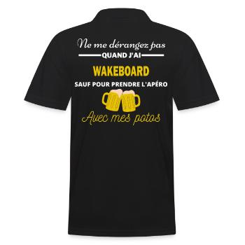 Ne me dérangez pas QUAND J'ai l'apéro wakeboard - Polo Homme - noir - Dos - Kai (181cm)