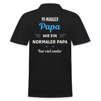 wie ein normaler Papa nur viel cooler PR-Manager - Männer Poloshirt - Schwarz - Hinten - Kai (181cm)