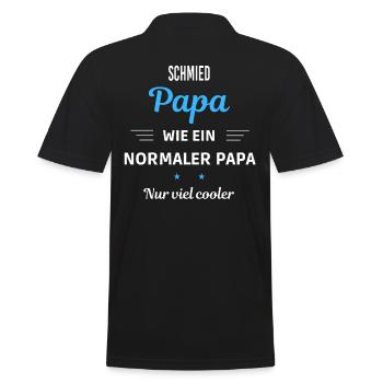 wie ein normaler Papa nur viel cooler Schmied - Männer Poloshirt - Schwarz - Hinten - Kai (181cm)