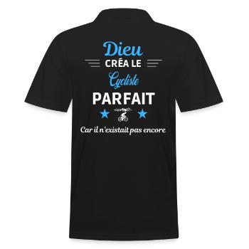 dieu créa parfait humour de bureau Cycliste - Polo Homme - noir - Dos - Kai (181cm)