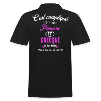 c'est compliqué princesse et Grecque - Polo Homme - noir - Dos - Kai (181cm)