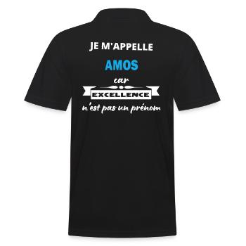 Je m'appelle excellence Amos - Polo Homme - noir - Dos - Kai (181cm)